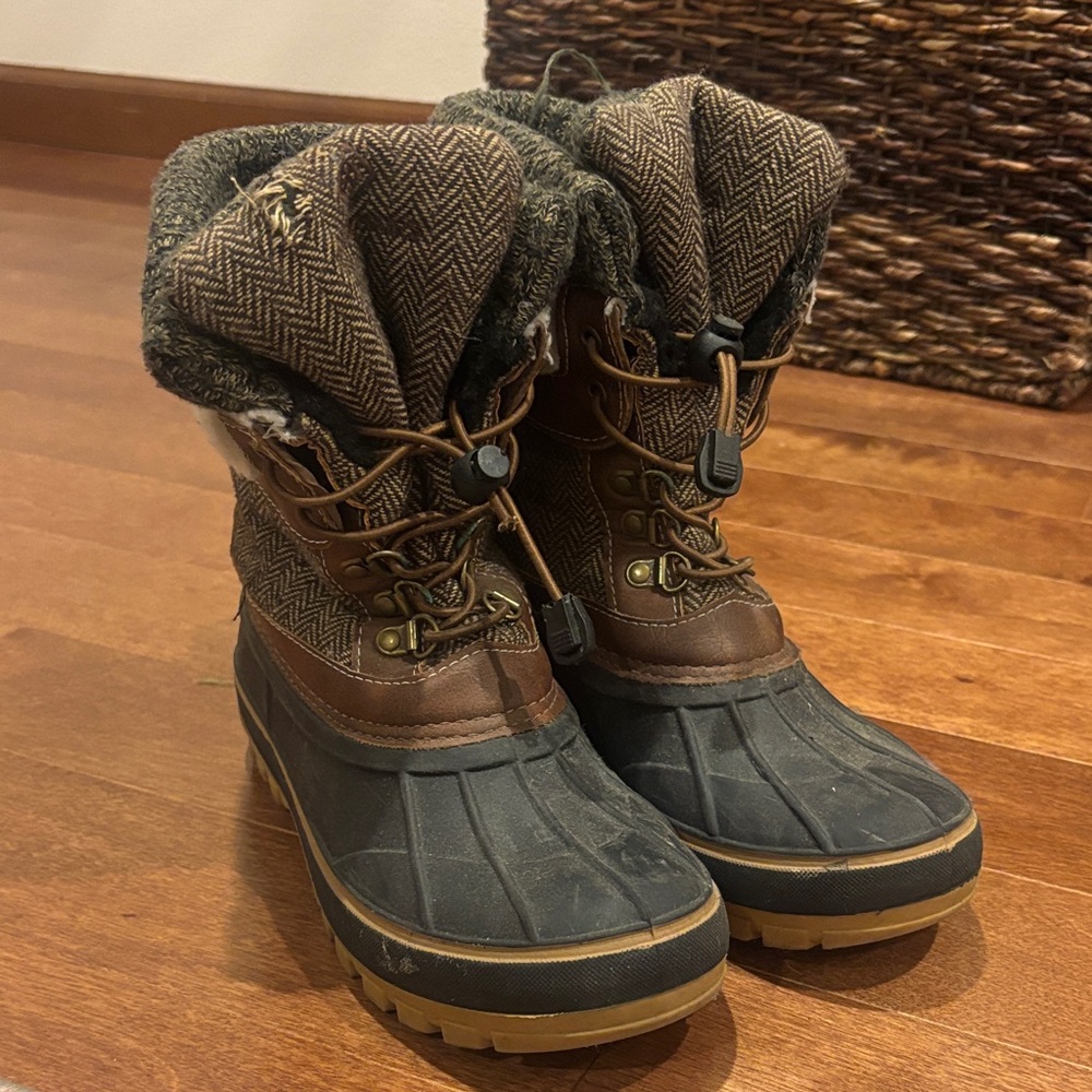 Brown and Black Winter Boots